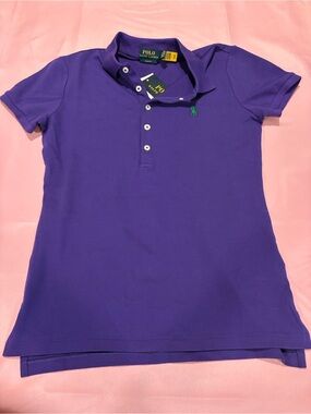 Polo Ralph Lauren Slim Fit Stretch Polo Purple Green Pony Small NWT